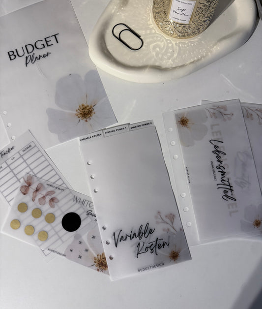 🌸 Budget Starterset „White Bloom“ – Für deinen stilvollen Finanz-Neustart 🌸