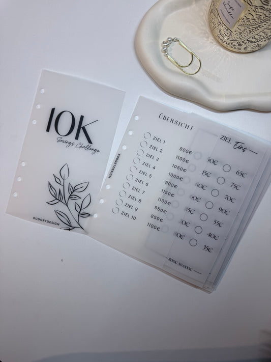 Sparchallenge | 10 transparente Geldumschläge | Frosty Design