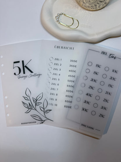 Sparchallenge | 10 transparente Geldumschläge | Frosty Design