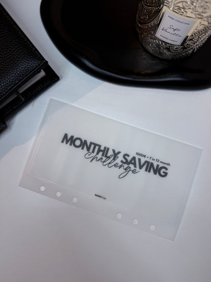 Monthly Savings | 15 transparente Geldumschläge | Frosty Design